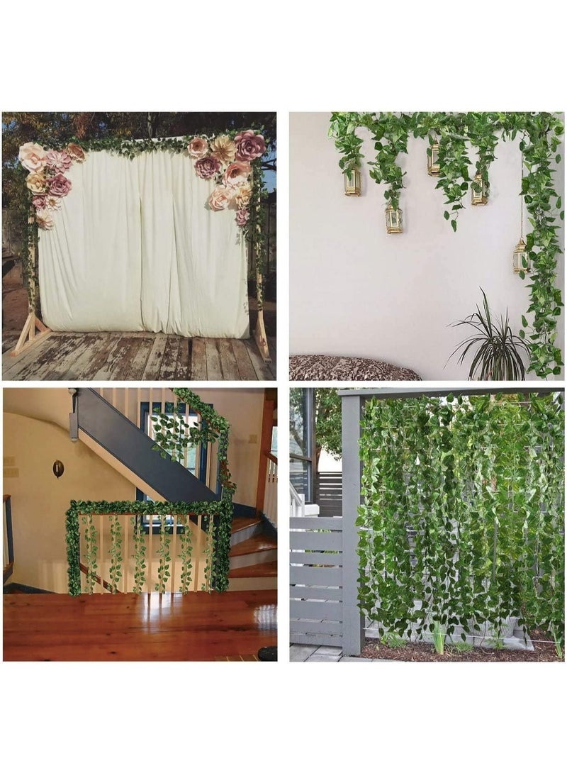 Beone Artificial ivy leaf plants vine, 12 strands 84 feet artificial garlands fake foliage flowers hanging vine for home kitchen garden office wedding party home decor wall decor artificial leaves - Image 5