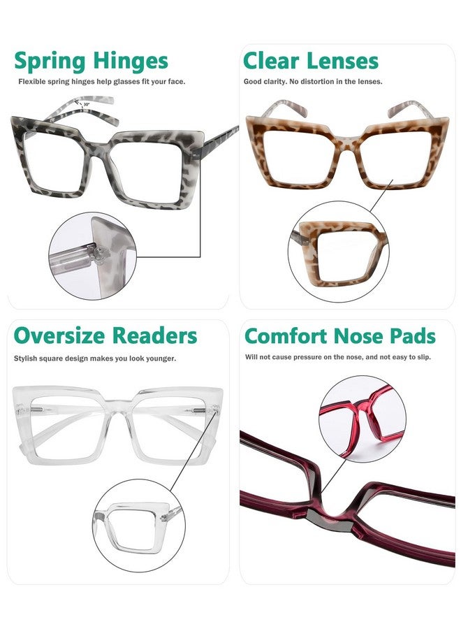 Eyekepper 5Pack Oversized Reading Glasses For Women Chic Readers +3.25 - Image 5