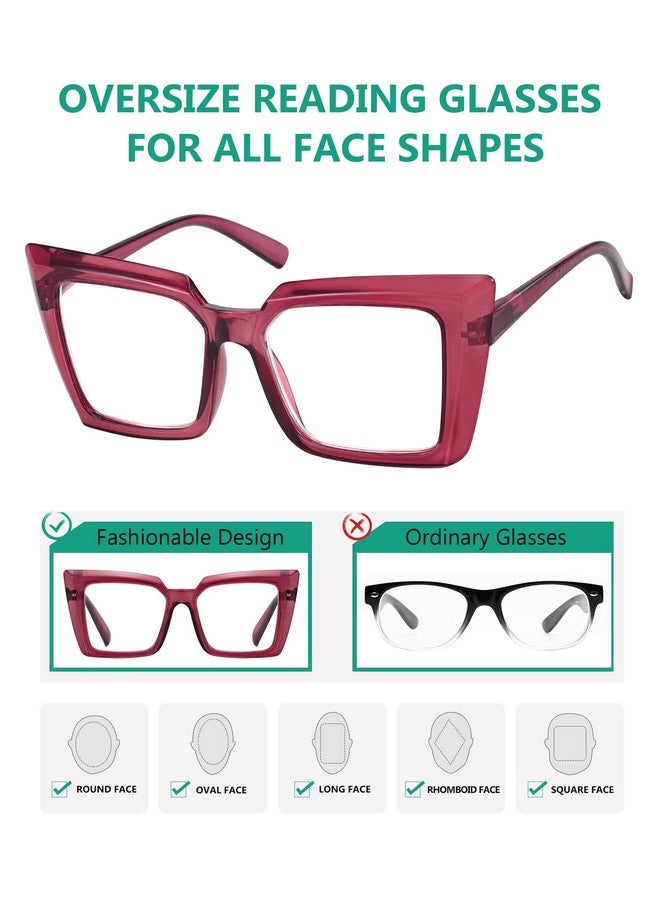 Eyekepper 5Pack Oversized Reading Glasses For Women Chic Readers +3.25 - Image 4