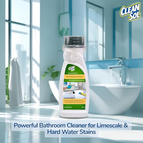 Cleansol Tile & Bathroom Cleaner – 250 ml | Biodegradable, Non-Toxic Formula | Removes Limescale, Hard Water Stains & Soap Scum | Safe for Tiles, Grout, Walls & Floors - Image 3