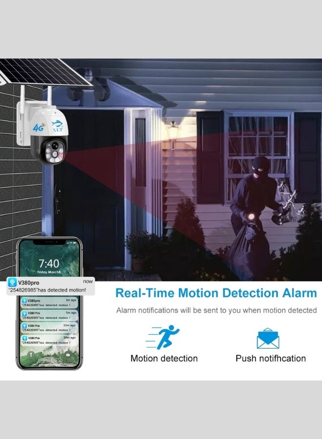 XLT 4G Wireless Solar Outdoor Camera with 350° View 3MP Color Night Vision AI Human Detection Compatible with - Image 3