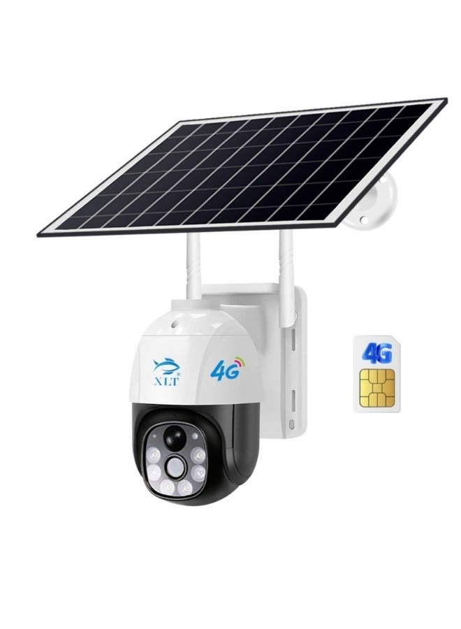 XLT 4G Wireless Solar Outdoor Camera with 350° View 3MP Color Night Vision AI Human Detection Compatible with - Image 1