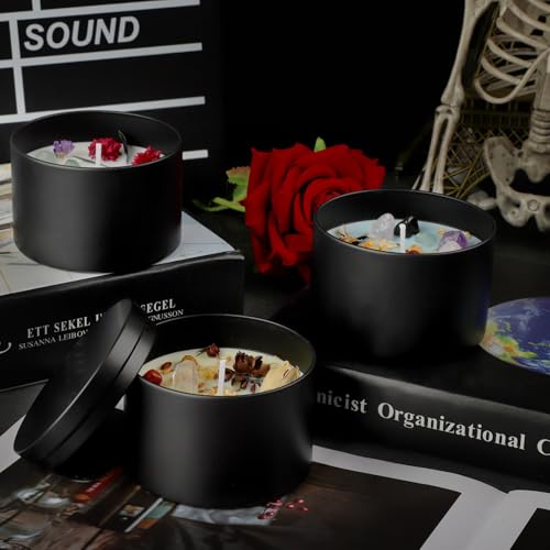 YJHSS Candle Tins 8oz, 24-Pack Premium Matte Full Black 8 OZ Metal Candle Jars with Lids for Making Candles, Bulk Empty Candle Containers for Small Business - Black - Image 5