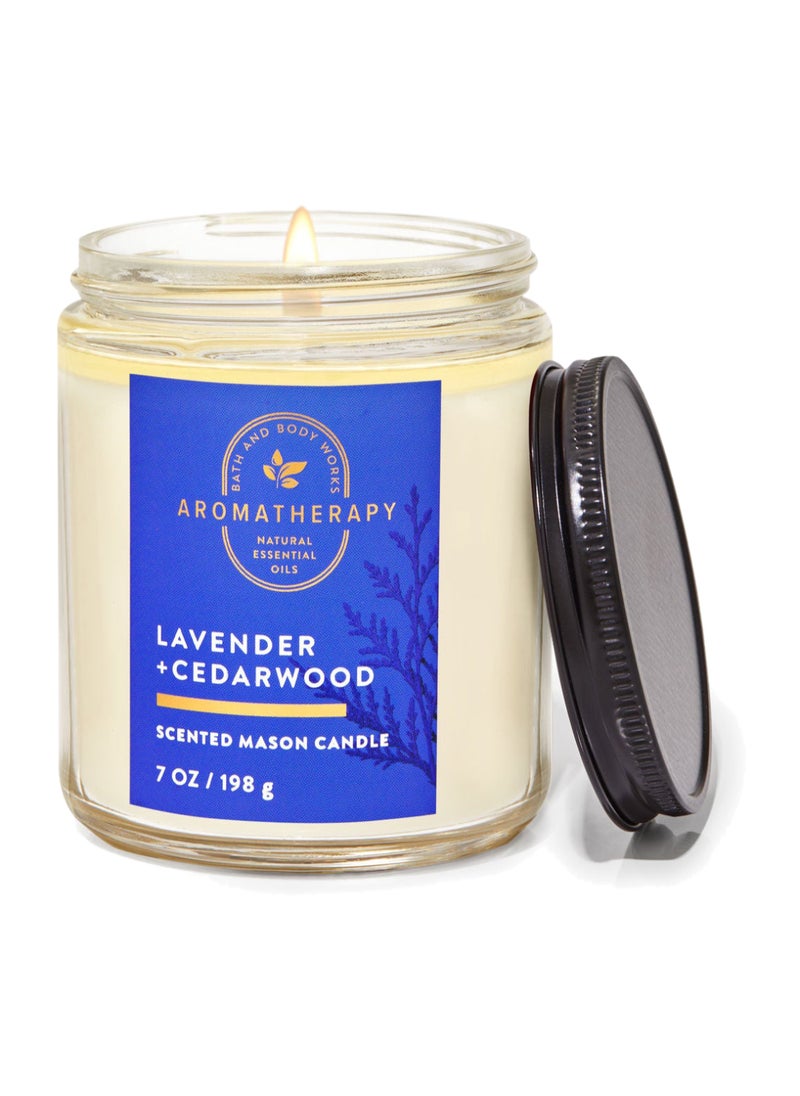 Bath & Body Works Lavender Cedarwood Mason Single Wick Candle 