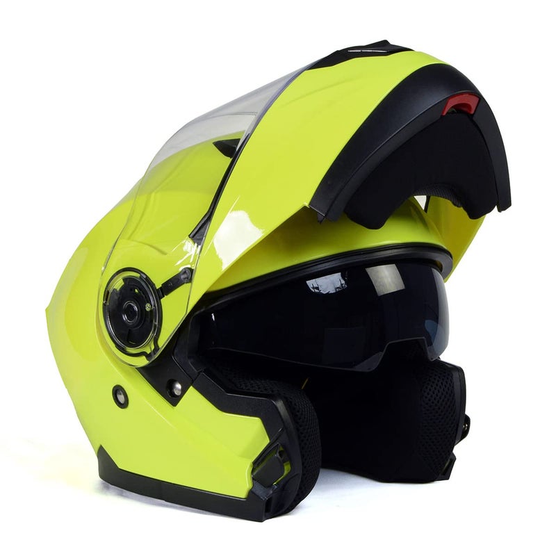 Milwaukee Helmets MPH9819DOT Breeze Green Advanced Motorcycle Modular Helmet Biker w Drop Down Visor Small - Image 2