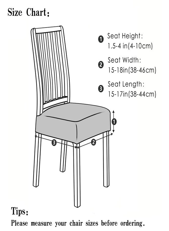 FORCHEER Seat Covers Set for Dining Room Chairs Set of 4 Camel Velvet Stretch Chair Seat Slipcovers Only 18inch Washable - Image 5