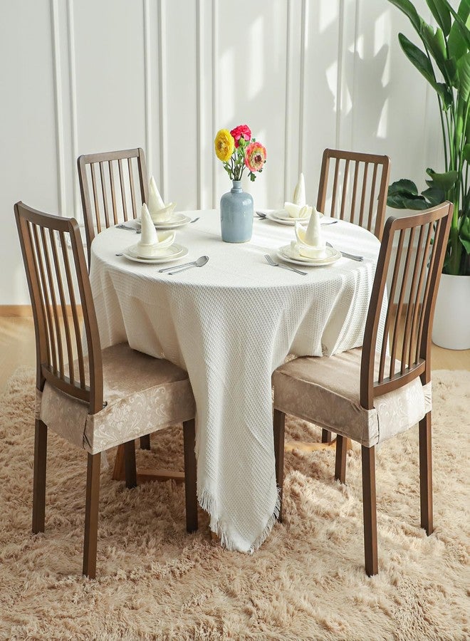FORCHEER Seat Covers Set for Dining Room Chairs Set of 4 Camel Velvet Stretch Chair Seat Slipcovers Only 18inch Washable - Image 2
