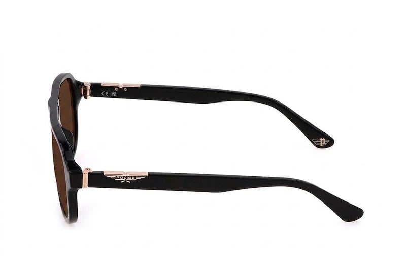 Police SPLL83 GLC 56 Navigator Sunglasses For Men With Black Frame And Brown Lenses - Image 4