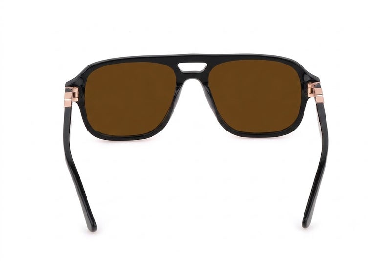 Police SPLL83 GLC 56 Navigator Sunglasses For Men With Black Frame And Brown Lenses - Image 3
