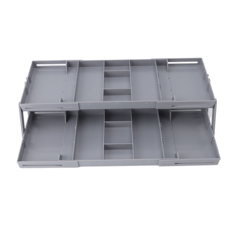 Foldable Box: Plastic Material, Space Saving, Multi Layer Drawer Design - Versatile Size Options, Strong Load Bearing Capacity Storage Organizer for Home, Bathroom, Office Organization - Image 1