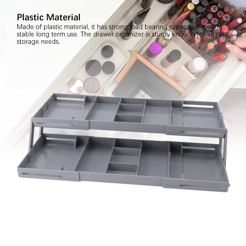 Foldable Box: Plastic Material, Space Saving, Multi Layer Drawer Design - Versatile Size Options, Strong Load Bearing Capacity Storage Organizer for Home, Bathroom, Office Organization - Image 2