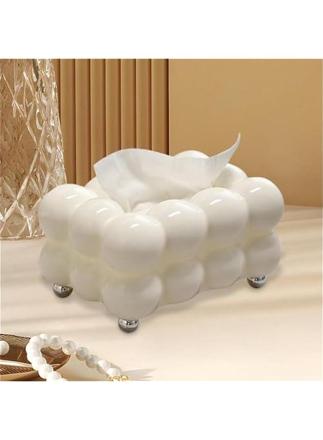 Generic Bubble Shaped Tissue Box - Marsh Malow Shaped Tissue Box | Creative Tissue Box | Decorative Tissue Box | Facial Paper Organizer Dispenser | Cloud Shaped Tissue Box | Bubble Tissue Holder for Car  - Image 2