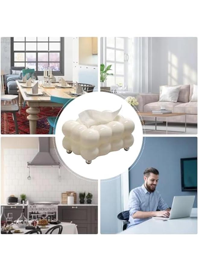 Generic Bubble Shaped Tissue Box - Marsh Malow Shaped Tissue Box | Creative Tissue Box | Decorative Tissue Box | Facial Paper Organizer Dispenser | Cloud Shaped Tissue Box | Bubble Tissue Holder for Car  - Image 4