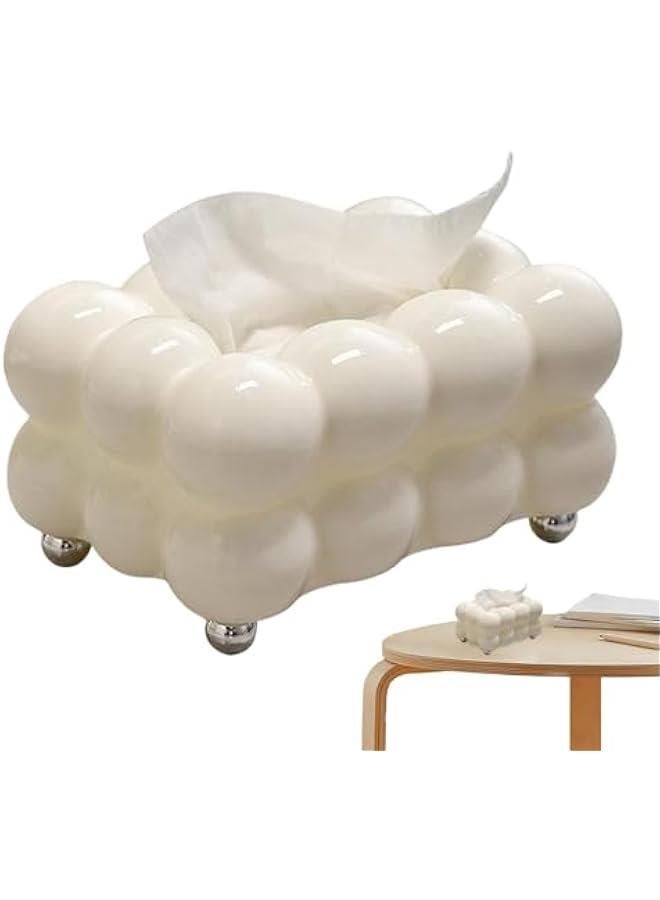 Generic Bubble Shaped Tissue Box - Marsh Malow Shaped Tissue Box | Creative Tissue Box | Decorative Tissue Box | Facial Paper Organizer Dispenser | Cloud Shaped Tissue Box | Bubble Tissue Holder for Car  - Image 5