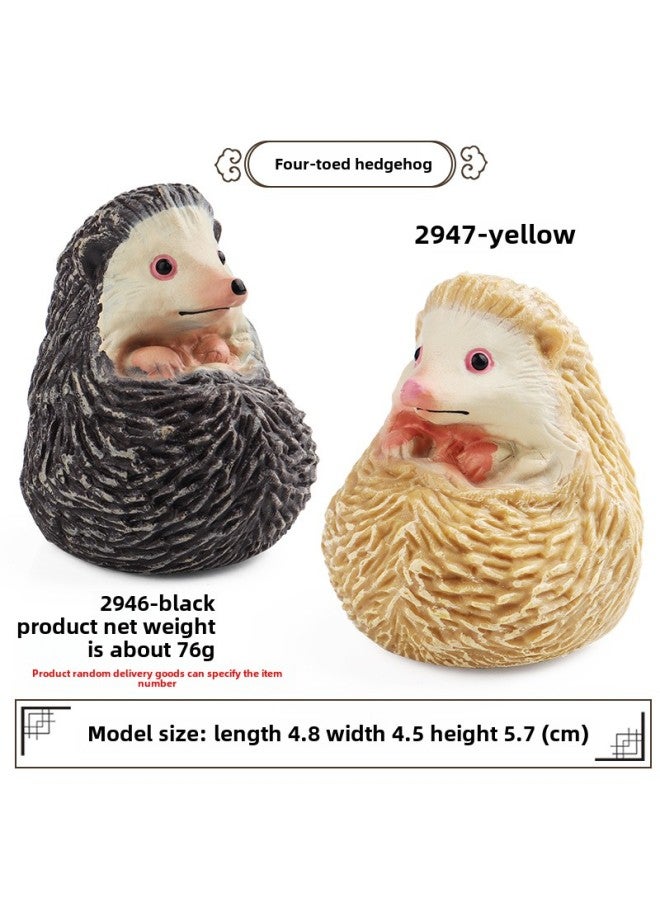 Children's Cognitive Simulation Wild Animal Model Toy Jungle Thorn Group Hedgehog Mouse Burr Stealing Melon Badger Hedgehog Ornaments-Color:Four-toe Hedgehog (curled Up)(2946/2947 Two Colors Randomly Sent One) - Image 1