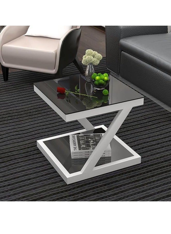 Blueland Coffee Table, Iron Art Tempered Glass Small Coffee Side Table, Sofa Centre Tables for Bedroom Apartments, Metal Tea Tables for Living Room, Restaurant, Apartments & TV longue, Easy Assembly - Image 2