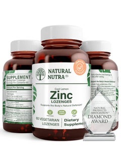 Natural Nutra Zinc Lozenges With Vitamin C Lemon Flavor Immune Support And Sore Throat Relief Fortified With Bioflavonoids And Bee Propolis Sublingual Zinc Gluconate 60 Vegetarian Zinc Melts  - Image 2