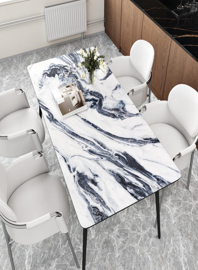 Wallercity Glossy Blue/White Marble Contact Paper for Countertops Kitchen Granite Peel and Stick Wallpaper Removable Vinyl Wraps for Drawer Liner 15.8''x78.7'' Marble Wall Paper for Cabinets Counters - Image 4