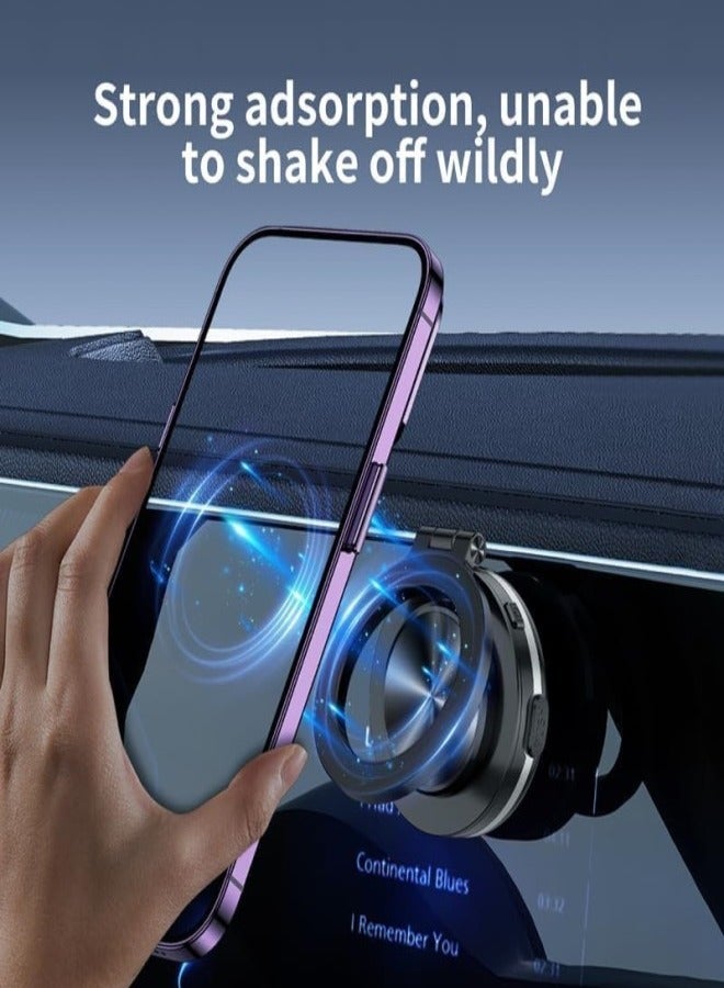 GUDOO Electric Vacuum Magnetic Car Phone Mount, 360° Rotating Magnetic Phone Holder, Strong Magnetic Grip for Car Kitchen Mirro Gym Bath Shower Compatible with iPhone Android - Image 2