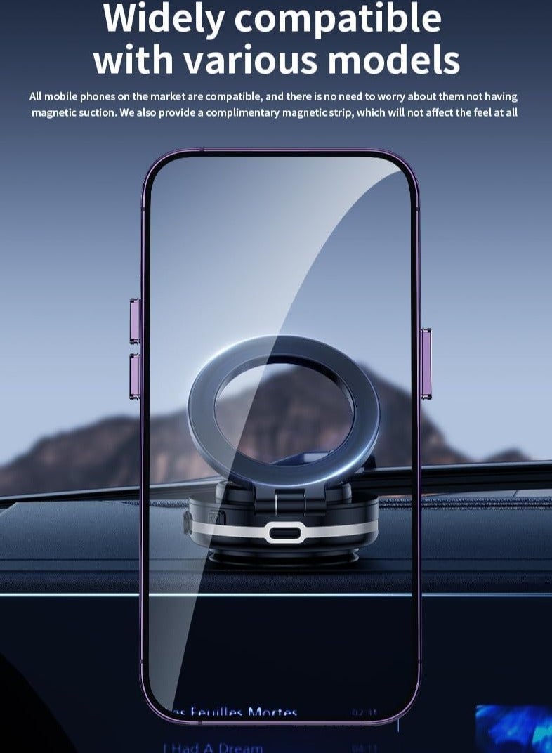 GUDOO Electric Vacuum Magnetic Car Phone Mount, 360° Rotating Magnetic Phone Holder, Strong Magnetic Grip for Car Kitchen Mirro Gym Bath Shower Compatible with iPhone Android - Image 5