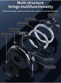 حامل هاتف مغناطيسي كهربائي للسيارة، حامل هاتف مغناطيسي يدور 360 درجة، قبضة مغناطيسية قوية للسيارة والمطبخ والمرآة والصالة الرياضية والاستحمام متوافق مع iPhone وAndroid - pzsku/Z4428933D19CC76E62B91Z/45/_/1736316277/1f0103a5-d1fc-4a13-8dd0-6cf4c4d9ccc3