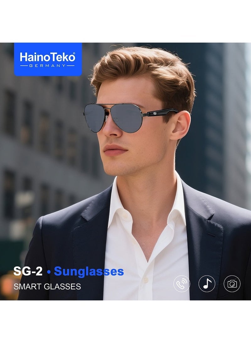 Haino Teko Haino Teko SG-2 Smart Sunglasses for Men with Advanced Touch Control, UV Protection Lens – Stylish and Functional Eyewear with Built-in Speakers, Wireless Connectivity, and Hands-Free Controls – Ideal for Outdoor Activities and Everyday Use - Image 3