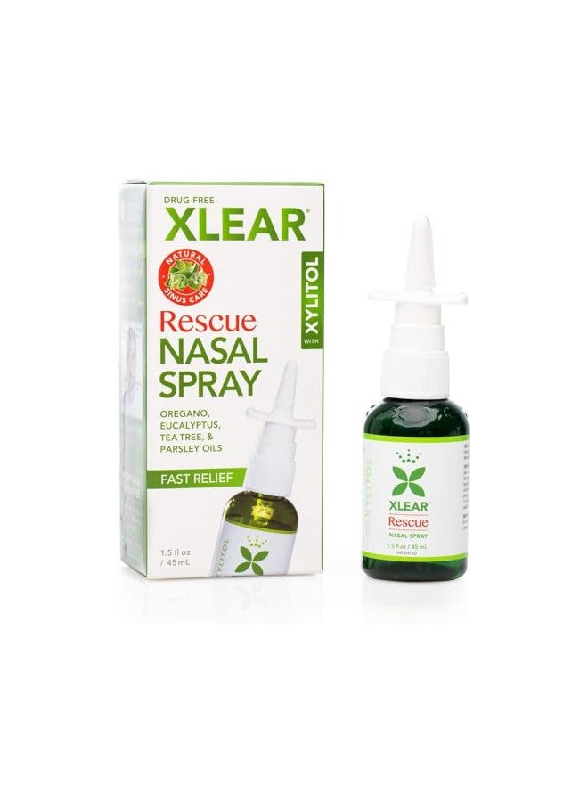 Xlear Rescue Nasal Spray Natural Saline Nasal Spray With Xylitol Oregano Tea Tree Fast Sinus Pressure - Image 1