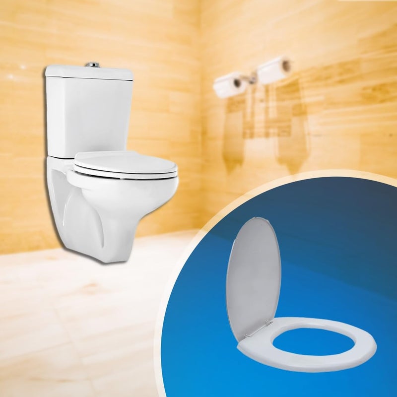 Parryware غطاء مقعد مرحاض باريوير القياسي E80711C مع مفصلات بلاستيكية 1 وحدة كل من غطاء مقعد PP غطاء PP أبيض فائق مضاد للبكتيريا مريح لغطاء مقعد الحمام - Image 3