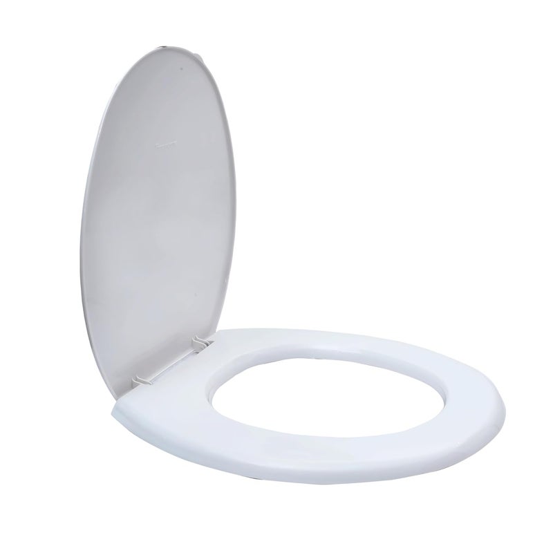 Parryware غطاء مقعد مرحاض باريوير القياسي E80711C مع مفصلات بلاستيكية 1 وحدة كل من غطاء مقعد PP غطاء PP أبيض فائق مضاد للبكتيريا مريح لغطاء مقعد الحمام - Image 1