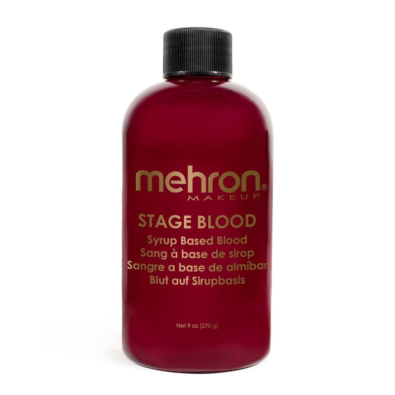 Mehron Makeup Stage Blood | Realistic For Halloween | Washable Fake Blood for Special FX, Stage & Screen, Halloween, & Cosplay (9 oz) (Bright Arterial)