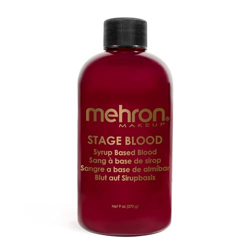 Mehron Makeup Stage Blood Realistic For Halloween Washable Fake Blood for Special FX Stage Screen Halloween Cosplay 9 oz Bright Arterial - Image 1