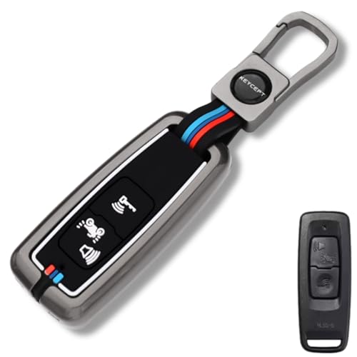 KEYCEPT Metal Alloy Key Cover Compatible for Honda Activa, Dio H 3 Button Smart Key with Keychain (Short Keychain). - Image 1