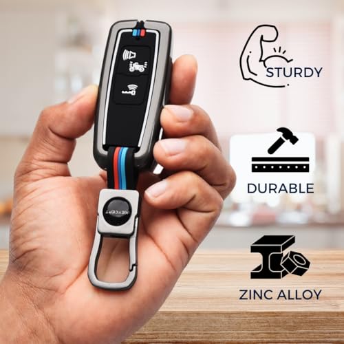KEYCEPT Metal Alloy Key Cover Compatible for Honda Activa, Dio H 3 Button Smart Key with Keychain (Short Keychain). - Image 4