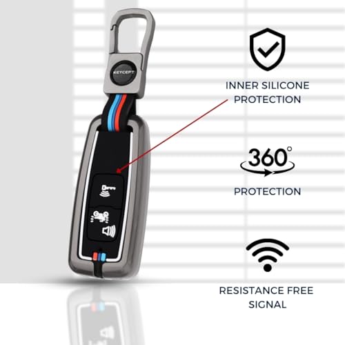 KEYCEPT Metal Alloy Key Cover Compatible for Honda Activa, Dio H 3 Button Smart Key with Keychain (Short Keychain). - Image 5