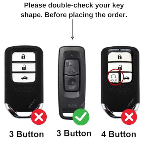 KEYCEPT Metal Alloy Key Cover Compatible for Honda Activa, Dio H 3 Button Smart Key with Keychain (Short Keychain). - Image 2