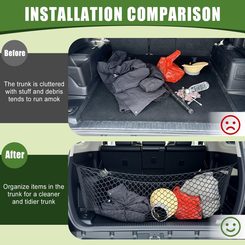 Qyebbk Trunk Cargo Net for 2010-2024 Toyota 4Runner 2 Row Model Only, Trunk Organizer Net Anti-Slip Rear Mesh Cargo Netting for 4 Runner SUV Accessories(Envelope Style) - Image 2