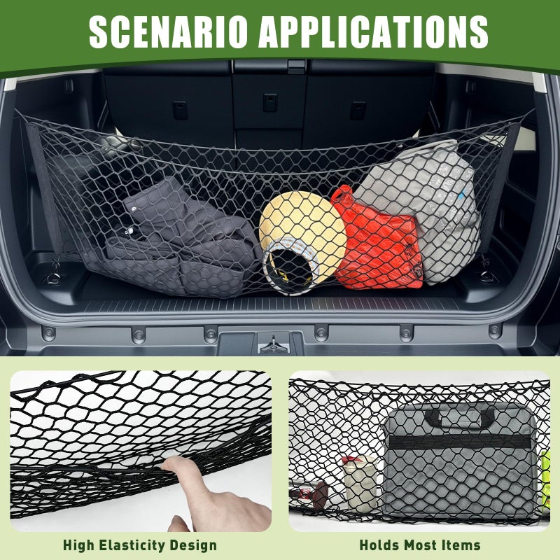 Qyebbk Trunk Cargo Net for 2010-2024 Toyota 4Runner 2 Row Model Only, Trunk Organizer Net Anti-Slip Rear Mesh Cargo Netting for 4 Runner SUV Accessories(Envelope Style) - Image 3