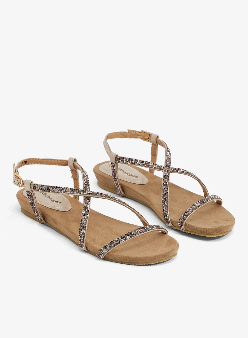 سبوت أون صندل فلات لامع - Image 4