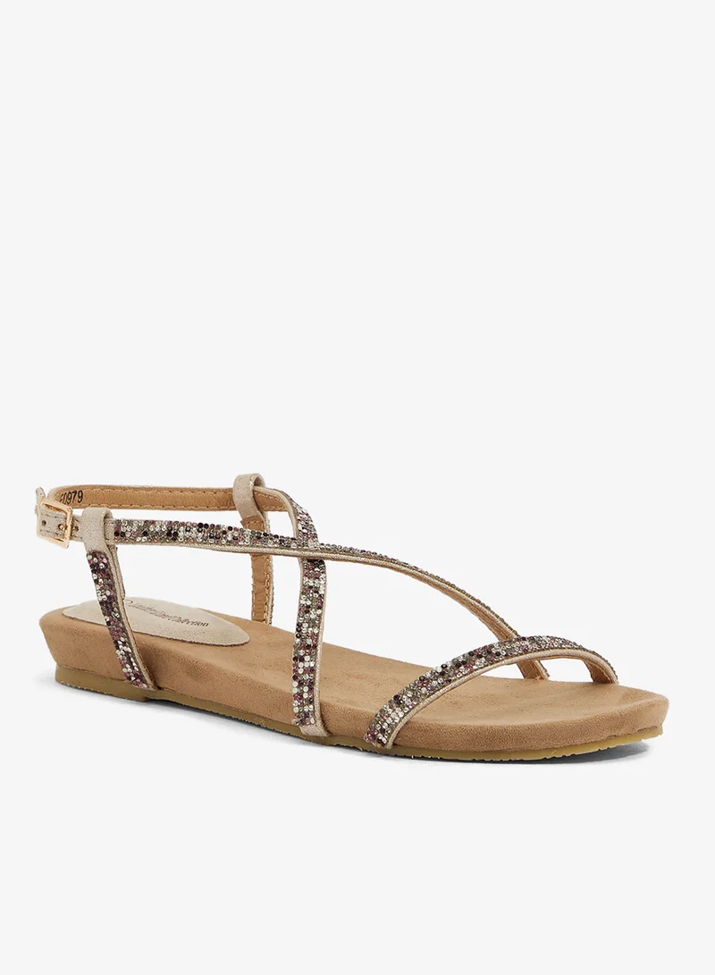 Spot-On Glitter Flat Sandal
