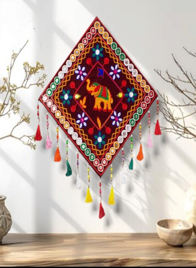 Noblenest Gujrati Wooden Wall Art Hanging for Living Traditional Rangoli Design Room Decoration Item for Home, Modern Decor Items, Wall Hanging for Office and Bedroom (NELR-082428) - Image 1