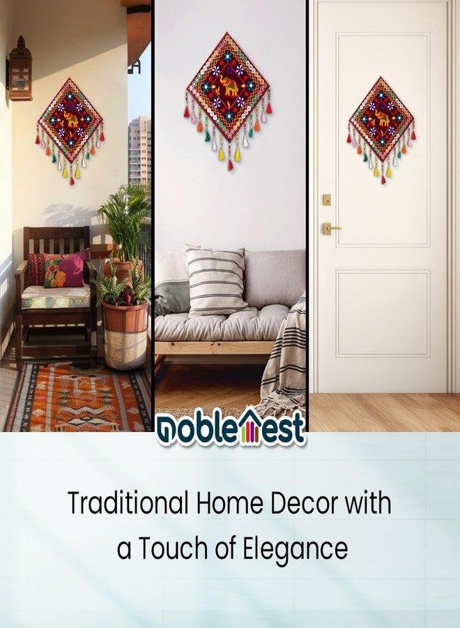 Noblenest Gujrati Wooden Wall Art Hanging for Living Traditional Rangoli Design Room Decoration Item for Home, Modern Decor Items, Wall Hanging for Office and Bedroom (NELR-082428) - Image 4