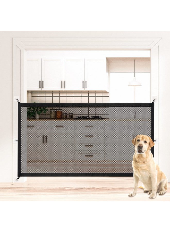 إن دابليو كيه بوابة NWK Magic Gate للكلاب للسلالم وبوابة الحيوانات الأليفة للمنزل وبوابة الأطفال توفر حاوية آمنة للحيوانات الأليفة والأطفال للعب والراحة، تصميم 6 خطافات يمنع الكلاب من المرور من الجانبين (30 بوصة × 70 بوصة) - Image 1
