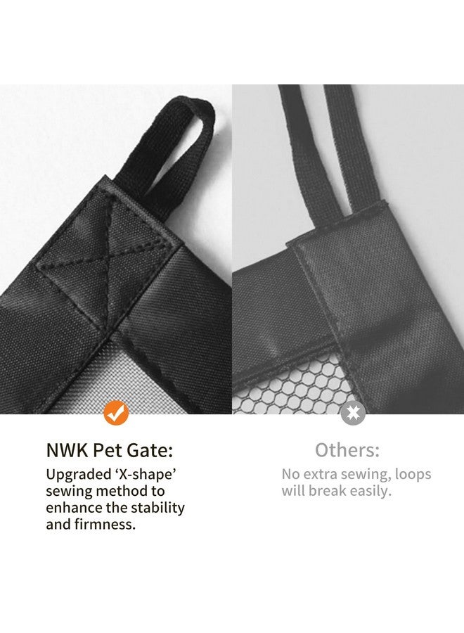 إن دابليو كيه بوابة NWK Magic Gate للكلاب للسلالم وبوابة الحيوانات الأليفة للمنزل وبوابة الأطفال توفر حاوية آمنة للحيوانات الأليفة والأطفال للعب والراحة، تصميم 6 خطافات يمنع الكلاب من المرور من الجانبين (30 بوصة × 70 بوصة) - Image 4