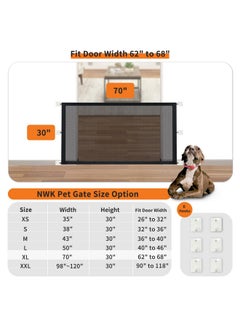 NWK Magic Gate Dog Gate for Stairs Pet Gate for The House Baby Gate Providing a Safe Enclosure for Pets and Babies to Play and Rest, 6 Hooks Design Prevent Dogs Going Through from Sides (30'' X 70'') - pzsku/Z4428E3DF9F5A26A57FB3Z/45/_/1736571418/181d6b87-956a-48ae-b61f-61633199d238