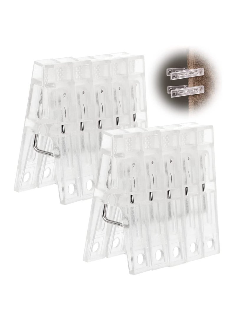 SYOSI 40 Pcs Plastic Clothespins Clear Plastic Towel Clips Laundry Clothes Pins Clips Clothes Drying Line Pegs for Towels Clothespins for Hanging Clothes  - Image 1
