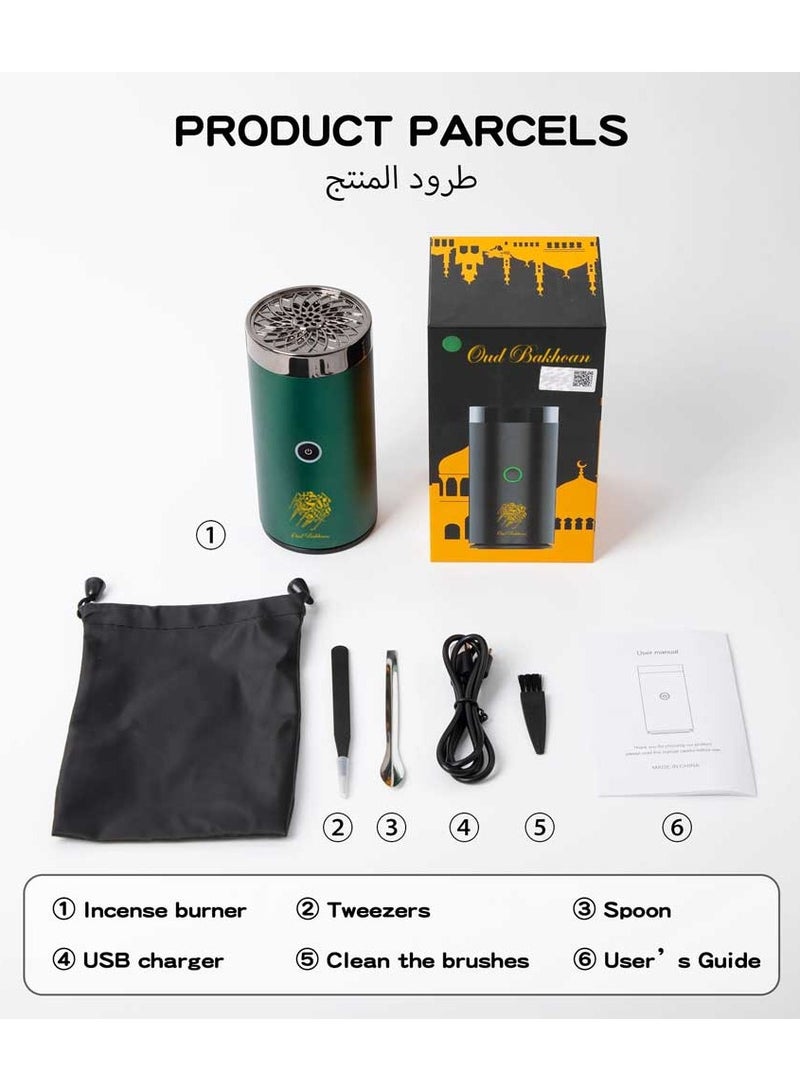 عود بخوان مبخرة كهربائية بخور USB مبخرة خضراء للسيارة والمنزل والمكتب  - Image 3