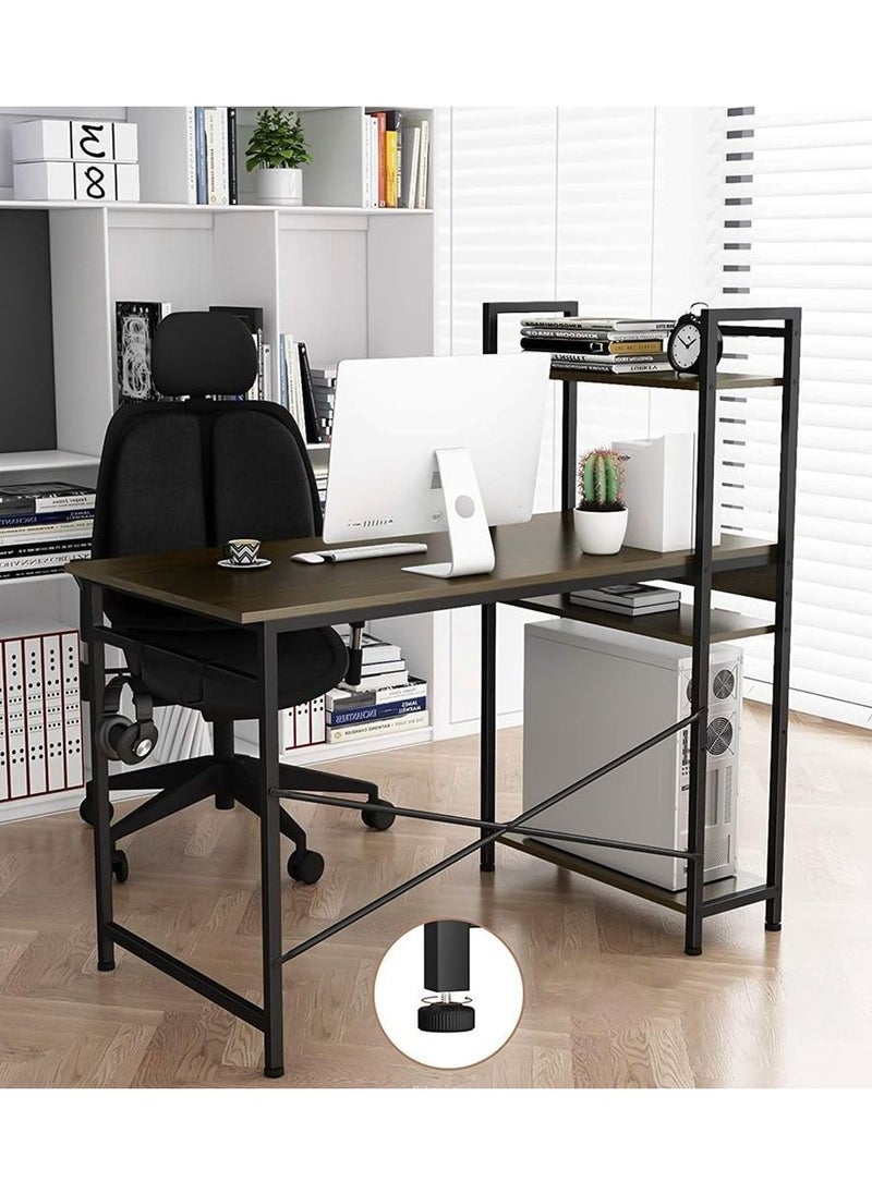 Generic - High Quality Home Office Table Useful For Studying Writing Drawing Or A Work Surface In A Home Workshop You Can Use A Computer Laptop Or Typewriter Flexible Ideal Modern And Simple Design For The Office Durable And Strong And Does Not Shake The Position Of The Shelves Attached To The Office Table Is Flexible You Can Place It On The Right Or Left Of The Office According To Your Need It Has Four Layers Shelves To Place Your Books Or Needs Such As The Alarm Clock Or Pencil Case And On The Desktop You Can Eat And Drink Your Coffee And For Decoration You Can Place A Vase Or A Picture Board The Lower Space Of The Table Is Suitable For People Of All Heights Black Color - Image 1