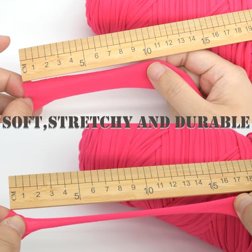 YARFOFUN 400g Tshirt Yarn for Crochet,Mint Green T Shirt Soft Elastic Fabric Chunky Thick T-Shirt Crochet Yarn for Crocheting Knitting Beginner Hand Knitting for Bag/DIY Craft/Home Decor-Mint Green - Image 3