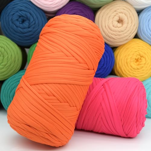 YARFOFUN 400g Tshirt Yarn for Crochet,Mint Green T Shirt Soft Elastic Fabric Chunky Thick T-Shirt Crochet Yarn for Crocheting Knitting Beginner Hand Knitting for Bag/DIY Craft/Home Decor-Mint Green - Image 4