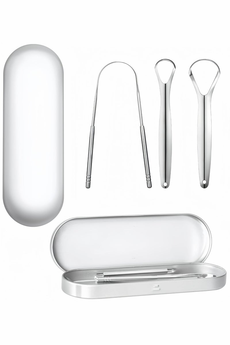 Red Leaf 3 PCS Stainless Steel Tongue Scraper, Tongue Cleaner - Image 1